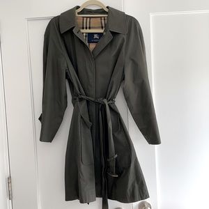 Burberry Hooded buckled Trench Coat, L